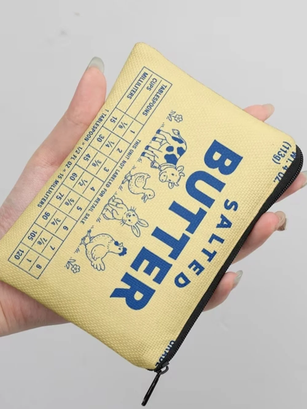 Yellow 'Salted Butter' Printed Pouch